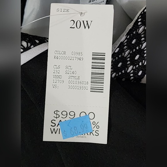 Catherines black and white sheath dress plus size 20W new!!! - Picture 5 of 6